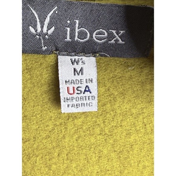 Ibex Women's Full Zip Hooded Jacket Size M Merino Wool Yellow/Green - Picture 8 of 9